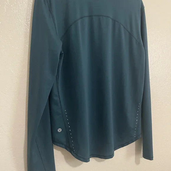 Lululemon High-Neck Running and Training Long Sleeve Shirt- green jasper - Picture 6 of 7